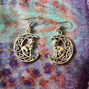 Halloween Cat Witch Earrings